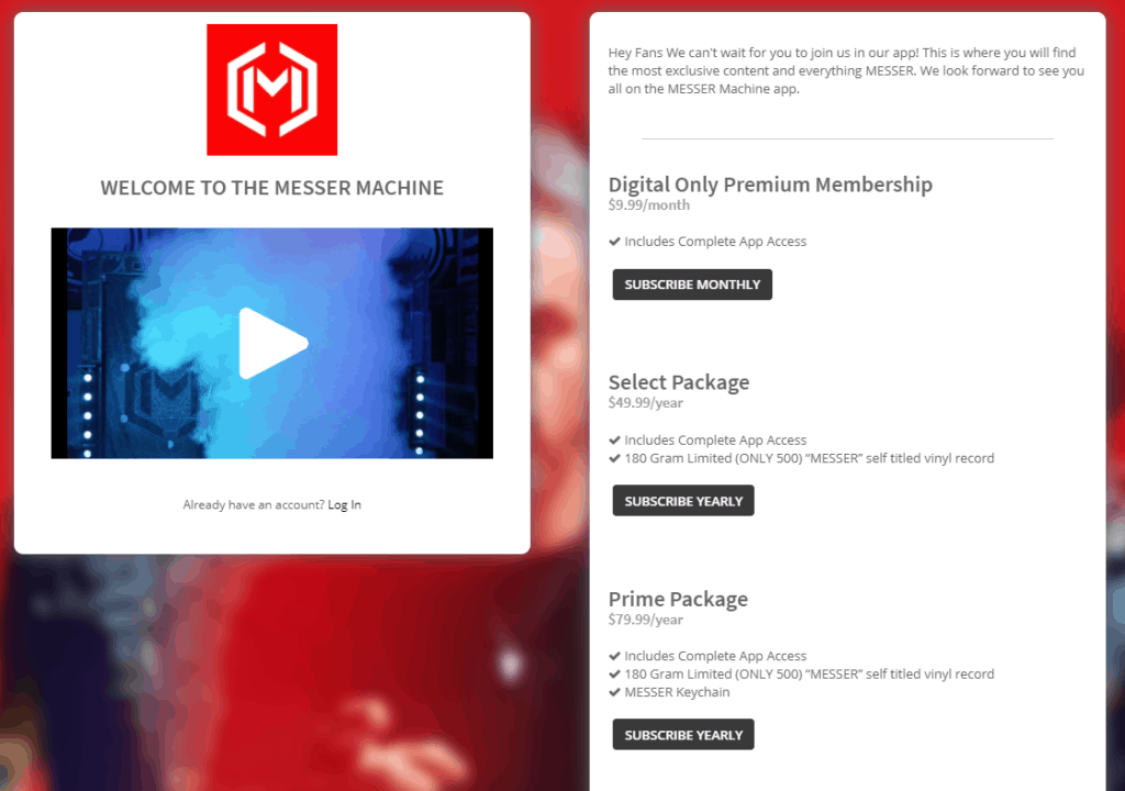 Multiple Subscription Levels