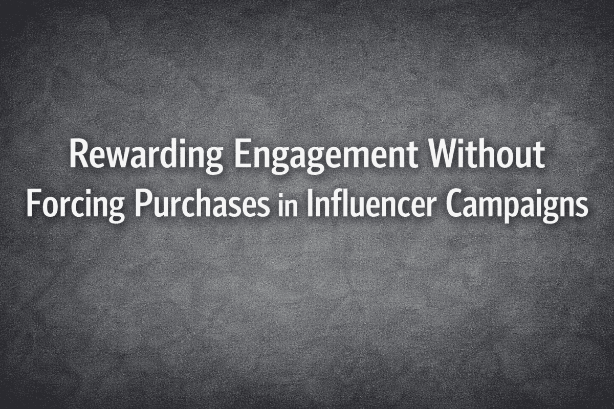 Text based graphic highlighting why influencer campaigns should reward engagement instead of forcing immediate purchases