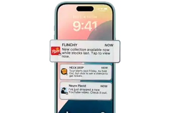 Phone showing lock screen push notifications that don't require an app.