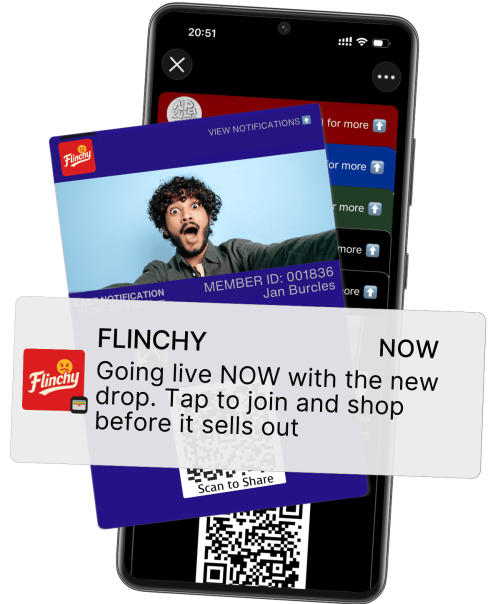 Mobile phone showing push notification on lock screen from wallet pass, demonstrating how to send notifications without an app